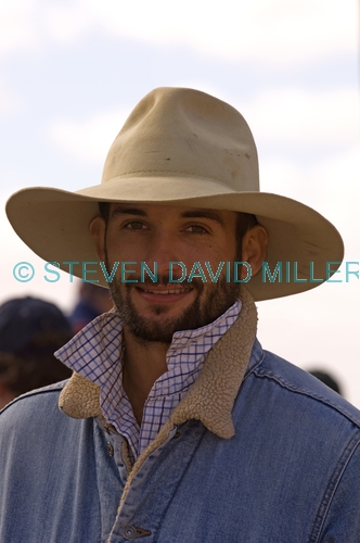 young australian man;young aussie;man with hat on;iconic australian man;outback man;station man;marree camel races