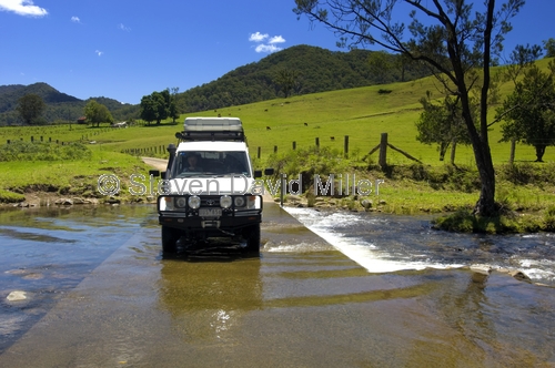 toyota landcruiser picture;toyota landcruiser;toyota 4wd;toyota troop carrier;4wd;4WD;four wheel drive;4wd on causeway;4wd on ford;4wd on river crossing;barrington tops national park;gloucester tops;gloucester;steven david miller;natural wanders