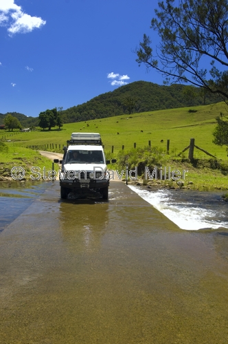 toyota landcruiser picture;toyota landcruiser;toyota 4wd;toyota troop carrier;4wd;4WD;four wheel drive;4wd on causeway;4wd on ford;4wd on river crossing;barrington tops national park;gloucester tops;steven david miller;natural wanders