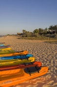 monkey-mia;kayaks-on-beach;colourful-kayaks;shark-bay;peron-peninsula;monkey-mia-dolphin-resort